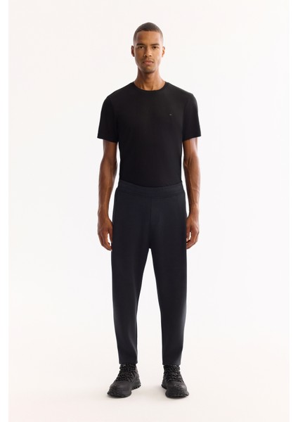 Erkek Siyah Beli Lastikli Soft Touch Bi-Stretch Comfort Fit Eşofman Altı A52Y3415