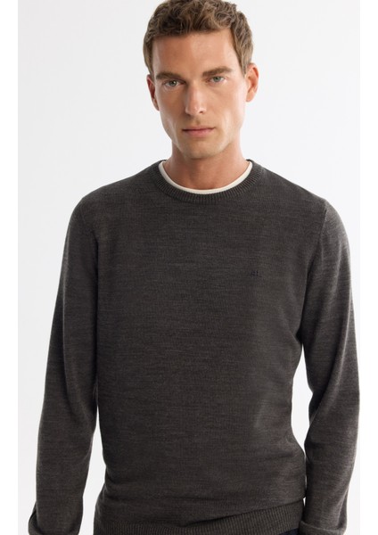 Erkek Antrasit Bisiklet Yaka Tüylenmeyen Triko Regular Fit Kazak E005000 fiyatları