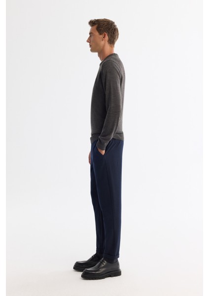 Erkek Antrasit Bisiklet Yaka Tüylenmeyen Triko Regular Fit Kazak E005000 modelleri