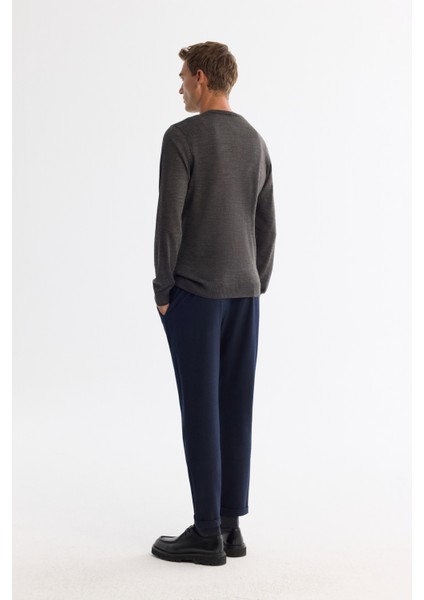 Erkek Antrasit Bisiklet Yaka Tüylenmeyen Triko Regular Fit Kazak E005000 fırsatları