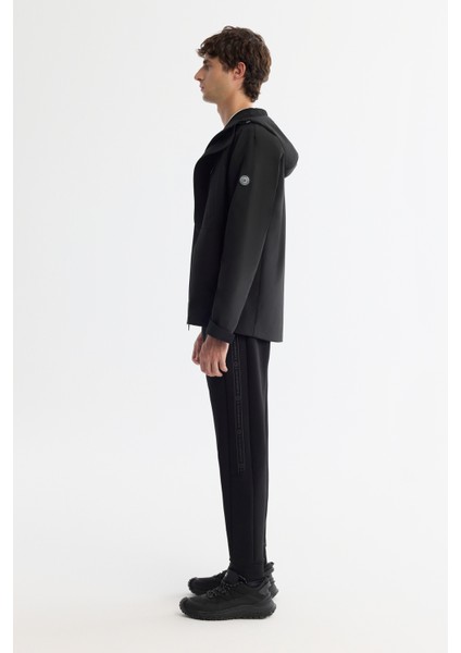 Erkek Siyah Kapüşonlu Su İtici Rüzgar Geçirmez Mıknatıs Kapama Mevsimlik Mont A42Y6083 indirimleri