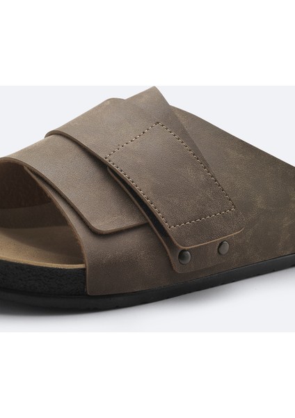Erkek Vizon Tek Bantlı Hafif Rahat Taban Sandalet Terlik A51Y8302 fiyatları