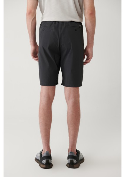 Erkek Antrasit Beli Lastikli Bağcıklı Su İtici Bi-Stretch Relaxed Fit Şort A41Y3635 fırsatları