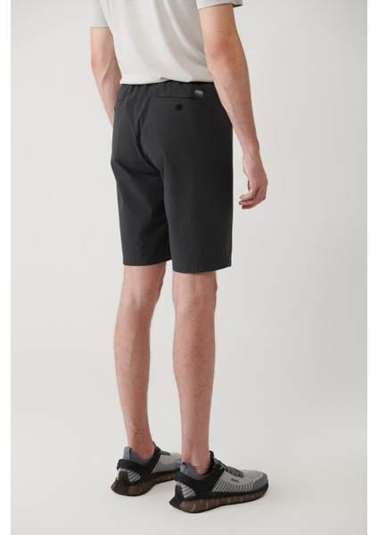 Erkek Antrasit Beli Lastikli Bağcıklı Su İtici Bi-Stretch Relaxed Fit Şort A41Y3635 indirimleri