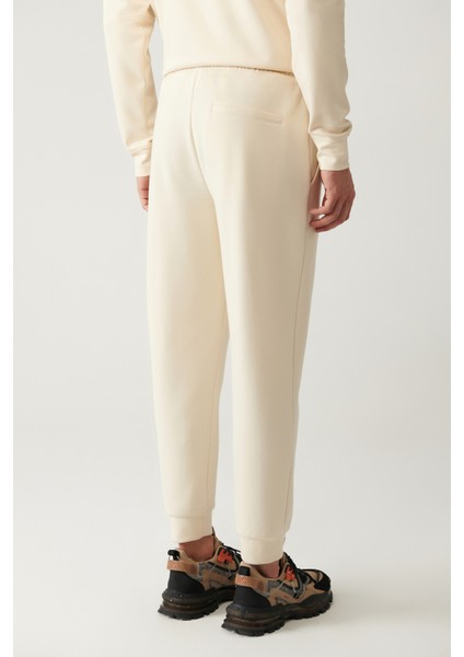 Erkek Bej Beli Bağcıklı Lastikli Bi-Stretch Regular Fit Eşofman Altı A41Y3408 indirimleri