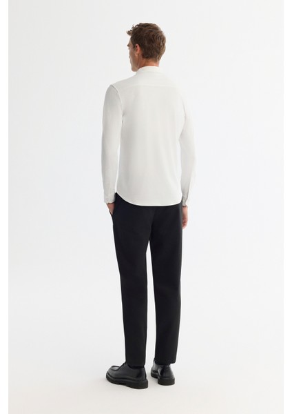 Erkek Beyaz Klasik Yaka Esnek Teknik Kumaş Slim Fit Gömlek A42Y2122 indirimleri