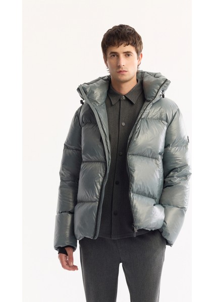 Erkek Sage Kapüşonlu %100 Kaz Tüyü Su İtici Rüzgar Geçirmez -15°CDayanıklı Şişme Mont A52Y6182 fiyatları