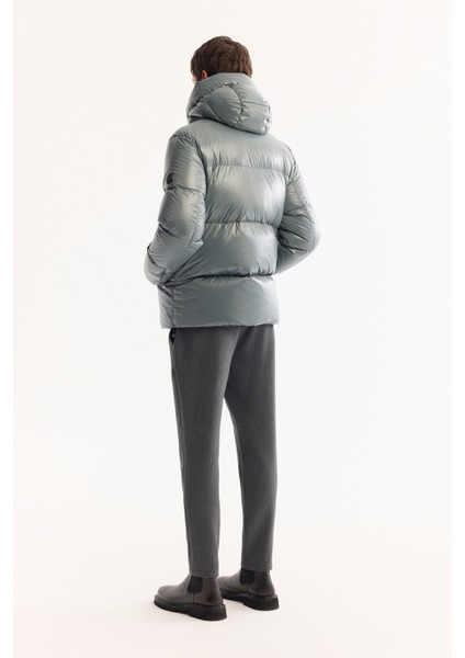 Erkek Sage Kapüşonlu %100 Kaz Tüyü Su İtici Rüzgar Geçirmez -15°CDayanıklı Şişme Mont A52Y6182 indirimleri