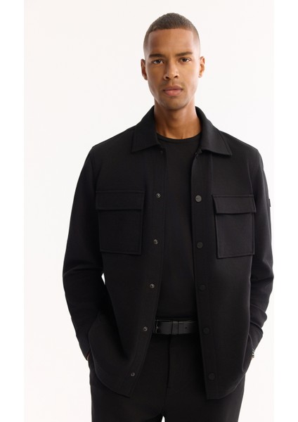 Erkek Siyah Klasik Yaka Pamuklu Comfort Fit Gömlek Ceket A52Y2092 indirimleri