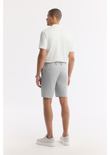 Erkek Açık Gri Yanı Lastikli Gofreli Bi-Stretch Slim Fit Chino Şort A51Y3730 modelleri