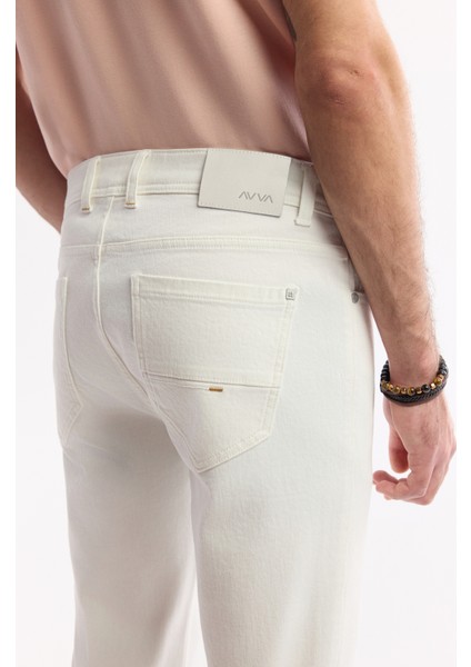 Erkek Ekru Pamuklu Berlin Slim Fit Jean Pantolon A51Y3551