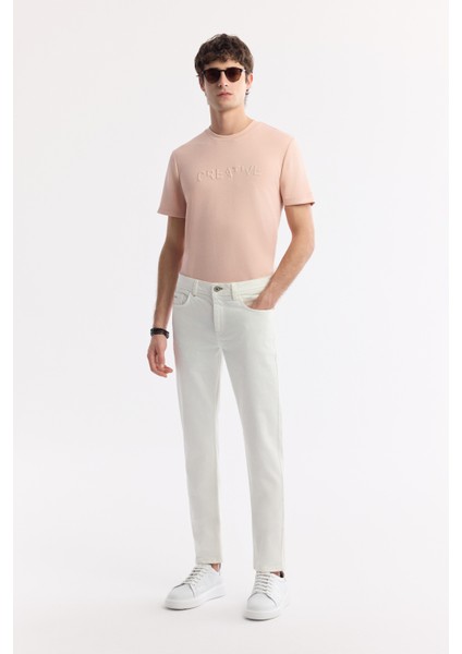Erkek Ekru Pamuklu Berlin Slim Fit Jean Pantolon A51Y3551