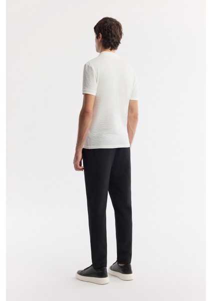 Erkek Beyaz Polo Yaka Dokulu Jakarlı Regular Fit T-Shirt A51Y1019 fırsatları