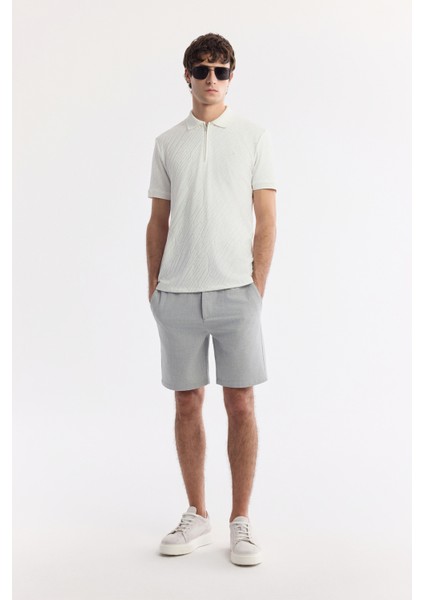 Erkek Beyaz Polo Yaka Jakarlı Regular Fit T-Shirt A51Y1090 indirimleri