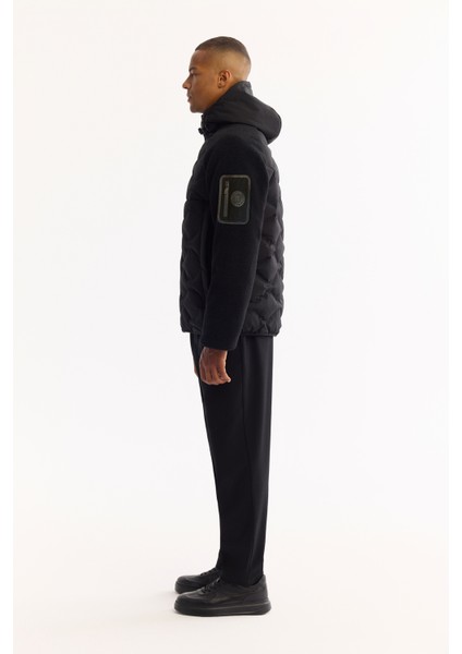 Erkek Siyah Kapüşonlu Rüzgar Geçirmez -5 Dereceye Dayanıklı Peluş Regular Fit Mont A52Y6077 modelleri