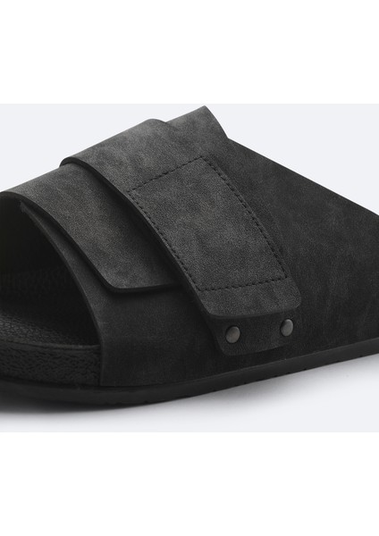 Erkek Siyah Tek Bantlı Hafif Rahat Taban Sandalet Terlik A51Y8302 fiyatları