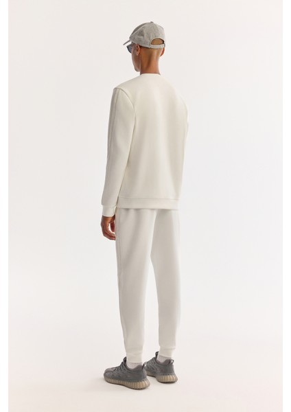 Erkek Ekru Bisiklet Yaka Pamuklu Bi-Stretch Regular Fit Sweatshirt A52Y1272 fırsatları