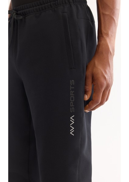 Erkek Siyah Beli Lastikli Bağcıklı Bi-Stretch Regular Fit Eşofman Altı A52Y3414 indirimleri