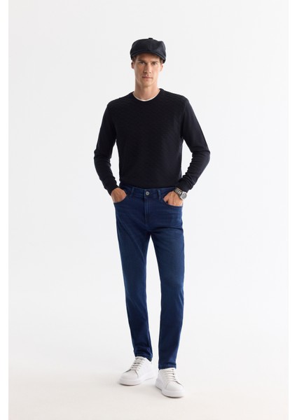 Erkek İndigo Eskitme Yıkama Esnek Berlin Slim Fit Jean Pantolon B003521 modelleri