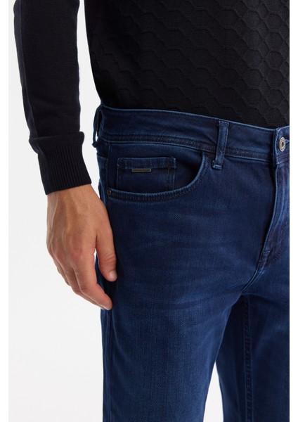 Erkek İndigo Eskitme Yıkama Esnek Berlin Slim Fit Jean Pantolon B003521 indirimleri