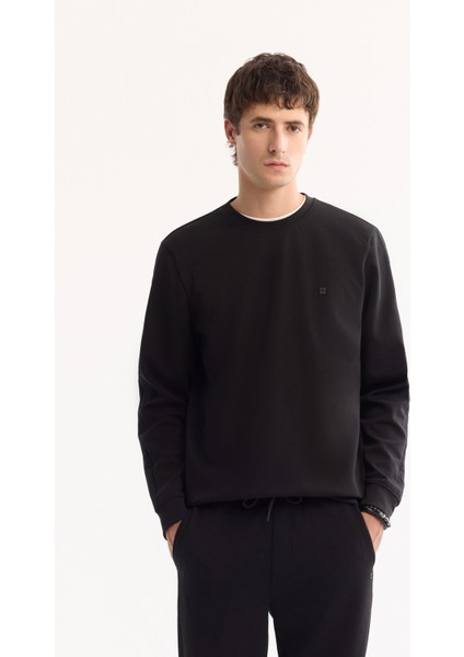 Erkek Siyah Beli Lastikli Bağcıklı Pamuklu Bi-Stretch Regular Fit Eşofman Altı A52Y3402 indirimleri