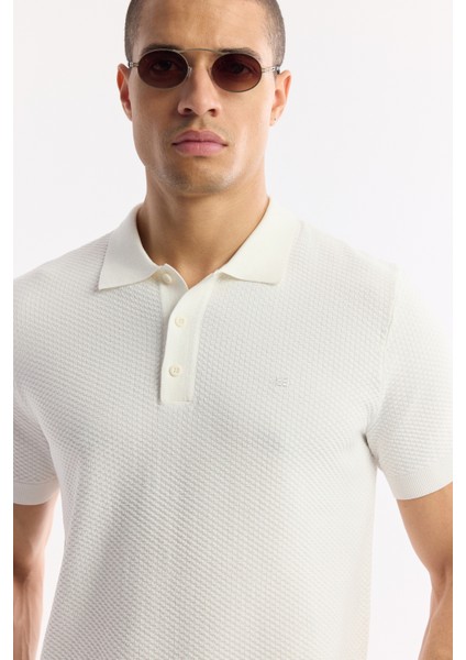 Erkek Ekru Polo Yaka Viskon Karışımlı Basic Triko Regular Fit T-Shirt B005120 fiyatları