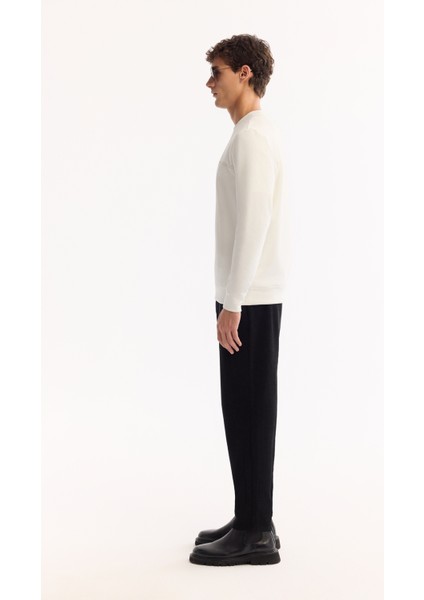 Erkek Ekru Bisiklet Yaka Pamuklu Bi-Stretch Baskılı Regular Fit Sweatshirt A52Y1325 modelleri