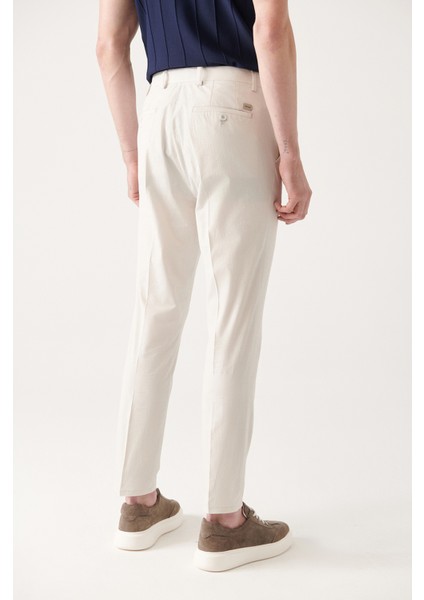 Erkek Açık Gri Gofre Dokulu Yan Cepli Pantolon A31Y3212 modelleri