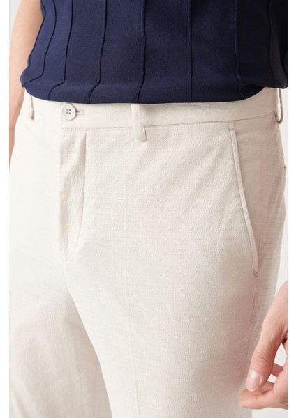 Erkek Açık Gri Gofre Dokulu Yan Cepli Pantolon A31Y3212 fırsatları