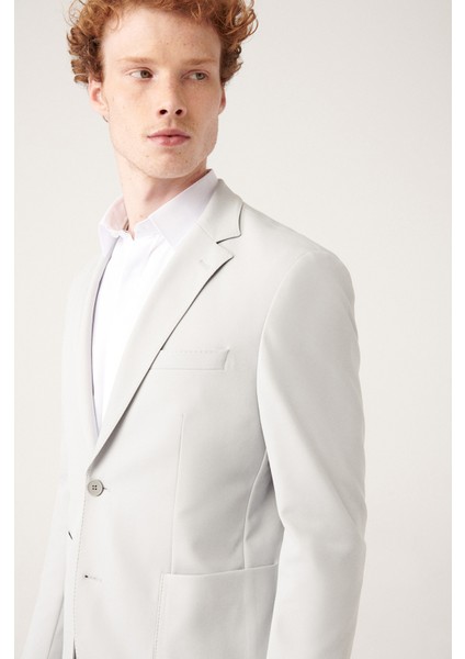 Erkek Gri Astarsız Bı-stretch Çift Yırtmaçlı Ceket A31Y4004 fiyatları