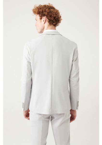 Erkek Gri Astarsız Bı-stretch Çift Yırtmaçlı Ceket A31Y4004 fırsatları