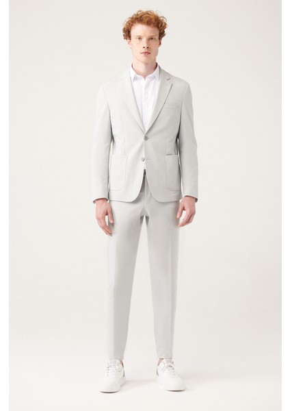 Erkek Gri Astarsız Bı-stretch Çift Yırtmaçlı Ceket A31Y4004 indirimleri