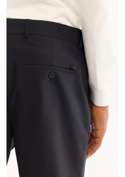 Erkek Siyah Klasik Bel Bi-Stretch Kırışmayan Slim Fit Pantolon A52Y3209