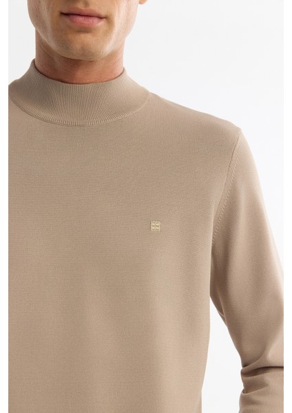 Erkek Vizon Yarım Balıkçı Yaka Rayon Triko Regular Fit Kazak A42Y5100 fiyatları