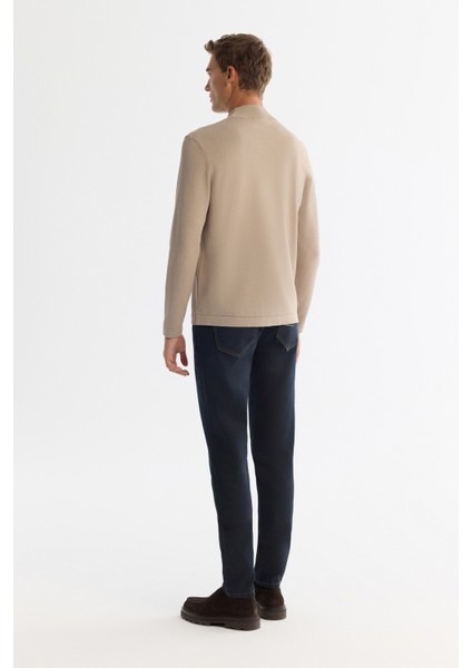 Erkek Vizon Yarım Balıkçı Yaka Rayon Triko Regular Fit Kazak A42Y5100 indirimleri