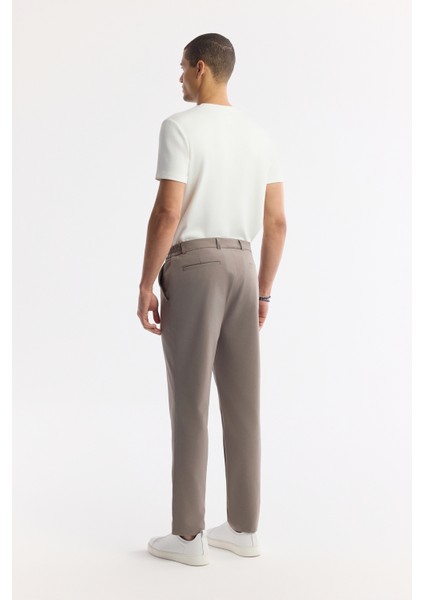 Erkek Vizon Beli Lastikli Bi-Stretch Teknik Kumaş Slim Fit Pantolon A51Y3077 indirimleri
