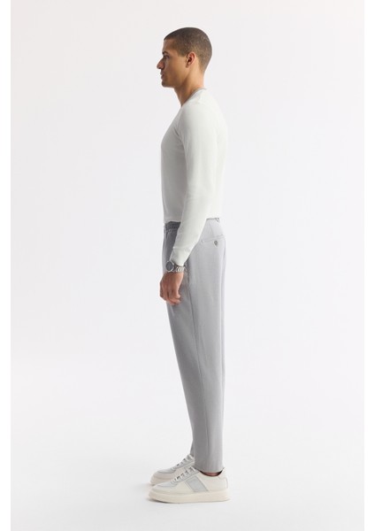 Erkek Gri Yan Cepli Beli Lastikli Bi-Stretch Comfort Slim Fit Teknik Kumaş Pantolon A51Y3201 fiyatları