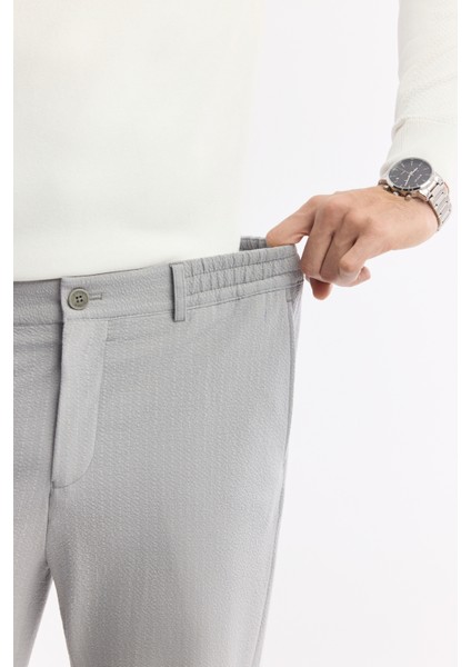 Erkek Gri Yan Cepli Beli Lastikli Bi-Stretch Comfort Slim Fit Teknik Kumaş Pantolon A51Y3201 indirimleri
