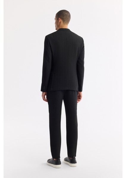 Erkek Siyah Mono Yaka Viskon Karışımlı Hafif Bi-Stretch Blazer Comfort Slim Fit Ceket A51Y4011 fırsatları