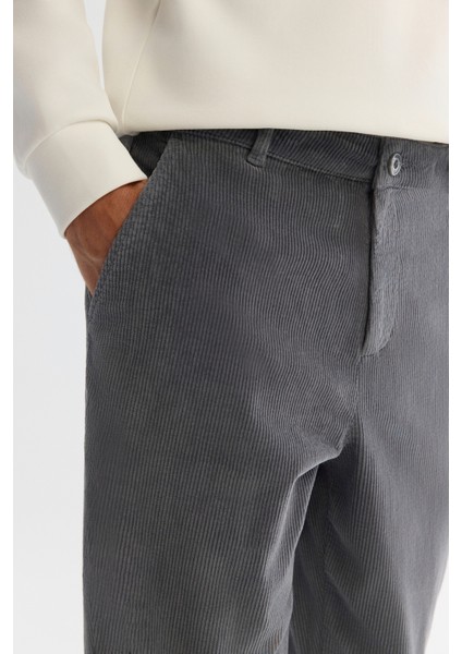 Erkek Petrol Mavi Klasik Bel Kalın Fitilli Kadife Chino Relaxed Fit Pantolon A42Y3017 indirimleri