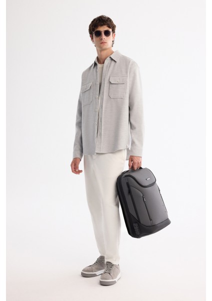 Erkek Gri Klasik Yaka Kaşe Kapaklı Comfort Fit Gömlek Ceket A42Y2129 indirimleri