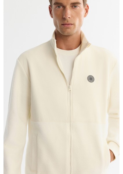 Erkek Ekru Soğuğa Dayanıklı Dik Yaka Fermuarlı Polar Regular Fit Sweatshirt A42Y1311 fiyatları