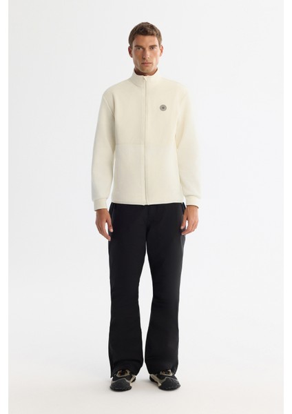 Erkek Ekru Soğuğa Dayanıklı Dik Yaka Fermuarlı Polar Regular Fit Sweatshirt A42Y1311 indirimleri