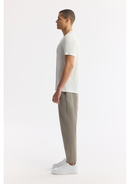 Erkek Beyaz Bisiklet Yaka Bi-Stretch Soft Touch Basic Regular Fit T-Shirt B001031 modelleri