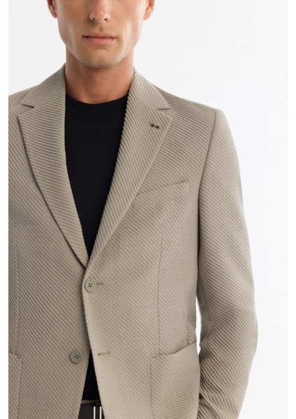 Erkek Vizon Mono Yaka Bi-Stretch Astarsız Blazer Comfort Slim Fit Ceket A42Y4012 fiyatları