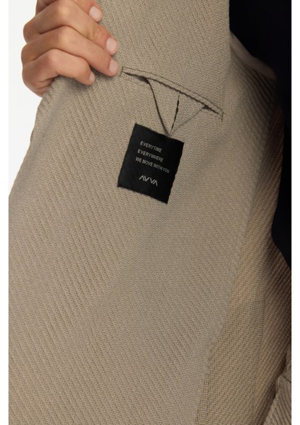 Erkek Vizon Mono Yaka Bi-Stretch Astarsız Blazer Comfort Slim Fit Ceket A42Y4012 modelleri