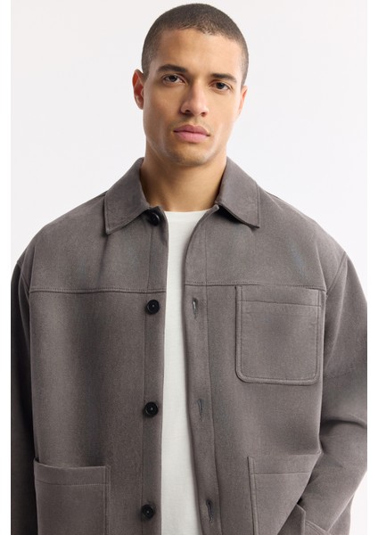 Erkek Antrasit Klasik Yaka Süet Dokulu Regular Fit Gömlek Ceket A51Y6041 fiyatları