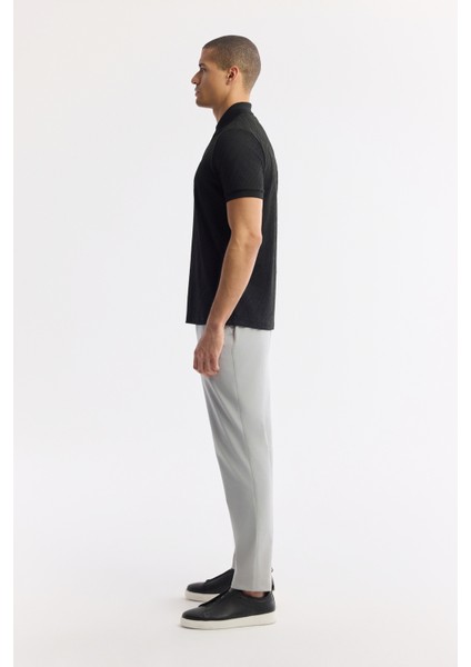 Erkek Siyah Polo Yaka Jakarlı Regular Fit T-Shirt A51Y1090 modelleri