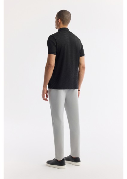 Erkek Siyah Polo Yaka Jakarlı Regular Fit T-Shirt A51Y1090 fırsatları