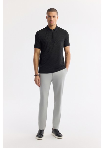 Erkek Siyah Polo Yaka Jakarlı Regular Fit T-Shirt A51Y1090 indirimleri